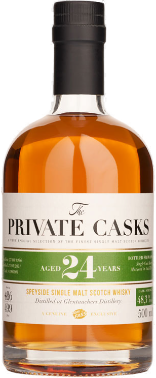 Speyside Single Malt Scotch Whisky Distilled at Glentauchers Distillery Single Cask # 1900002, 24 Jahre (500 ml)