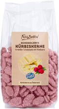 
                                Kürbiskerne dragiert mit Himbeere
                            