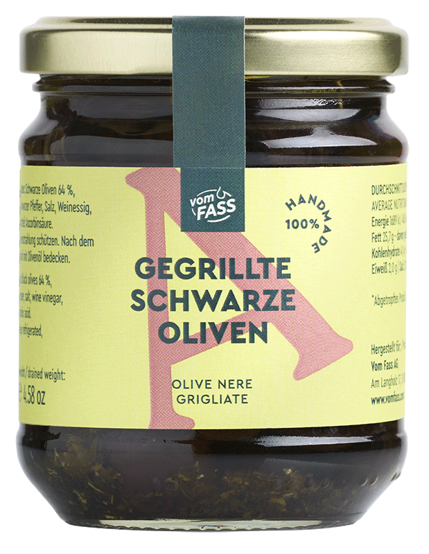 Gegrillte schwarze Oliven