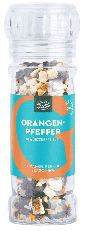 Orangenpfeffer in der Mühle