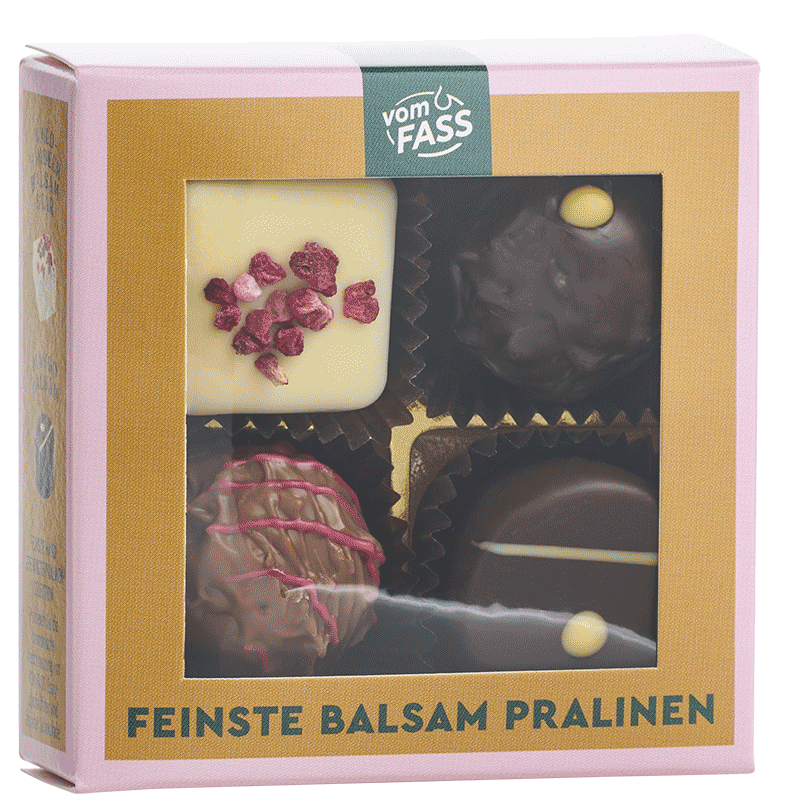 
                                Pralinenmischung "Feinste Balsam-Essige"
                            