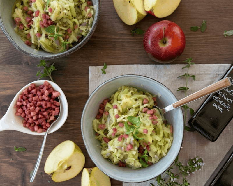 Kohlrabi-Apfel-Salat mit Bacon
