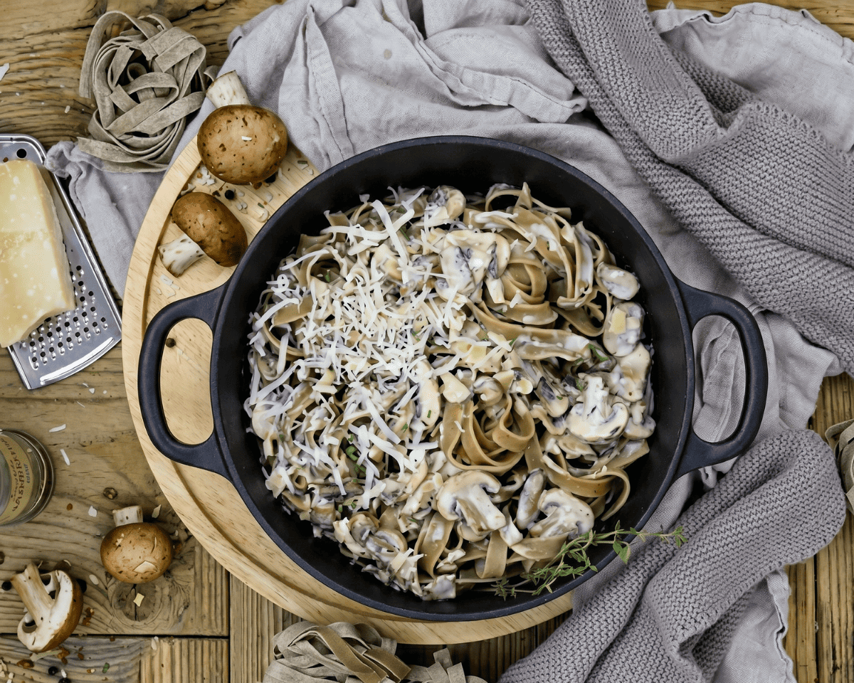 Cremige Pilz-Tagliatelle