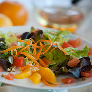 Eichblattsalat mit fruchtigem Dressing